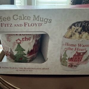Fitz and Floyd Holiday Mugs - Red and Green Design